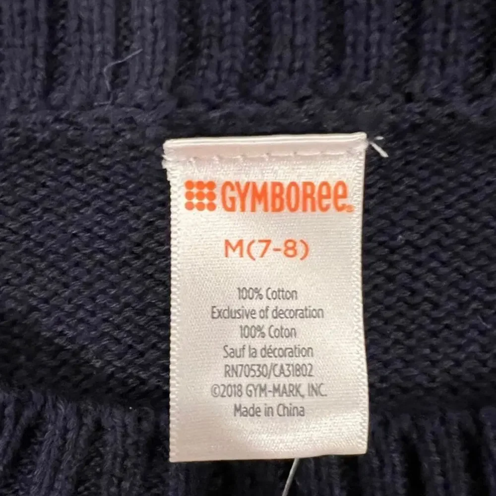 Gymboree Navy Blue Dinosaur Sweater - Boys Size 7/8